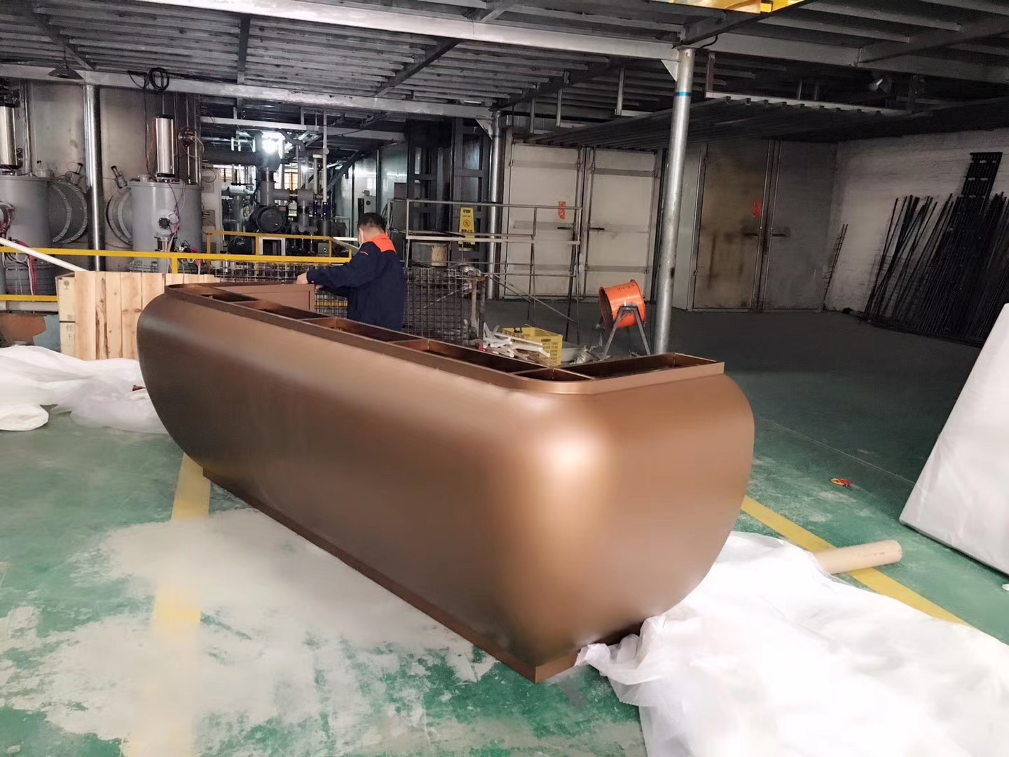 不锈钢氟碳漆纳米色油制品水吧台