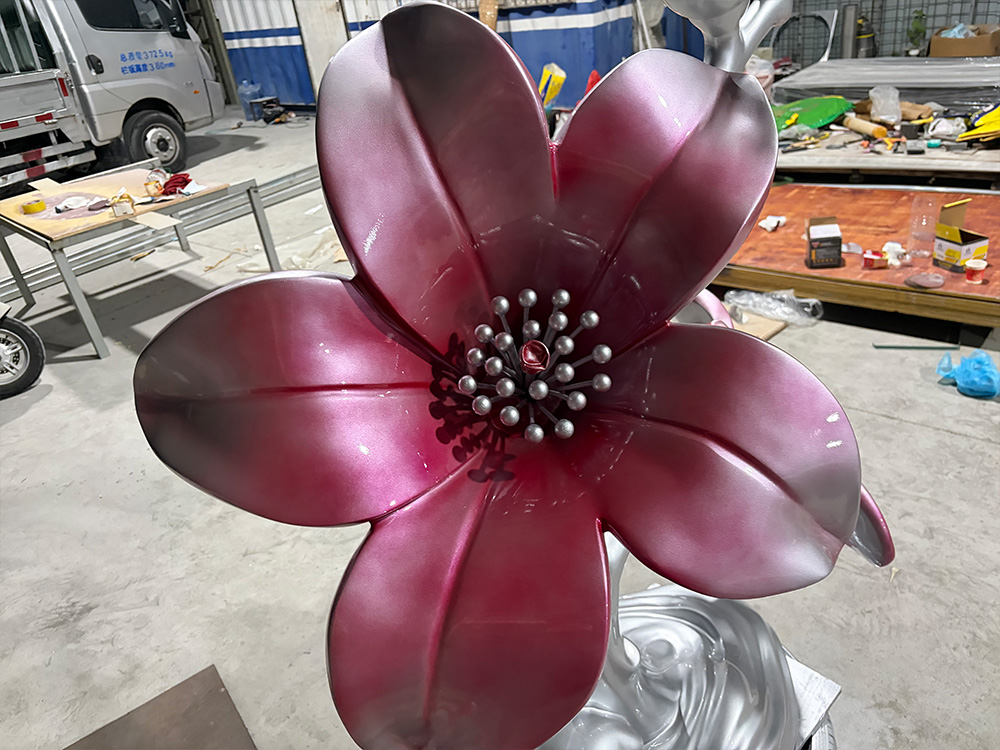 不锈钢花卉(棉花)雕塑